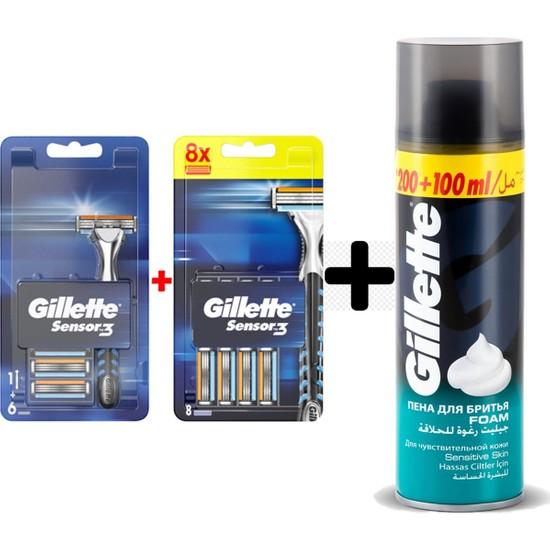 Gillette Sensor Machine + 6 запасных бритвенных лезвий + сенсорное бритвенное лезвие 8 запасных + 200 мл пены для бритья
Gillette Sensor Machine + 6 запасных бритвенных лезвий + сенсорное бритвенное лезвие 8 запасных + 200 мл пены для бритья