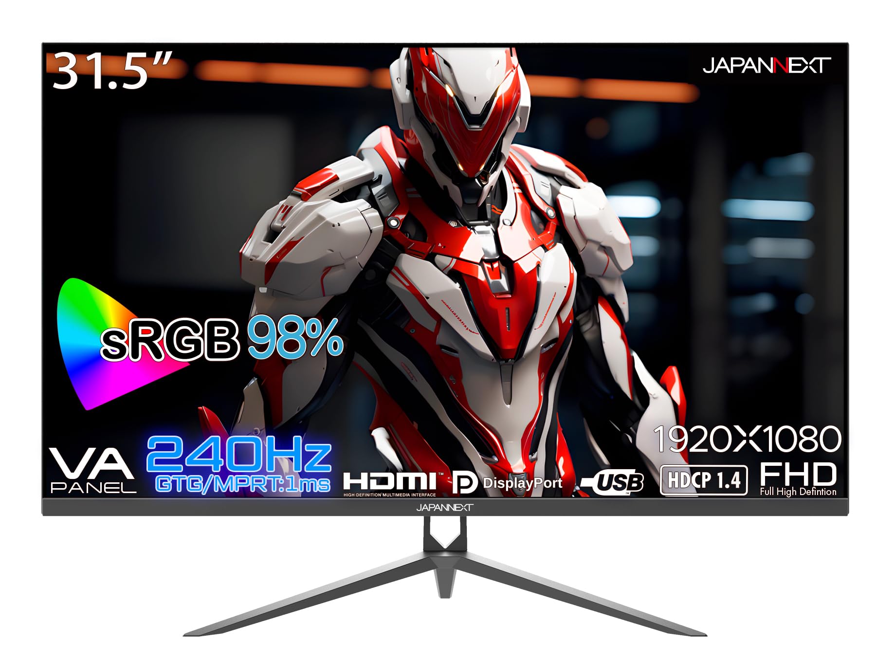 JAPANNEXT 31.5 inch gaming monitor 240Hz 1ms Full HD 1920x1080 resolution VA panel display (HDMIDisplayPortVESA compatibleBlue light cut178° viewing
JAPANNEXT 31.5 inch gaming monitor 240Hz 1ms Full HD 1920x1080 resolution VA panel display (HDMIDisplayPortVESA compatibleBlue light cut178° viewing