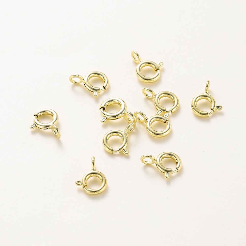 Copper-Plated 18K Spring Clasp for 14K DIY Necklace or Bracelet Accessories 6mm/2mm hole, 10 pieces/3g
Copper-Plated 18K Spring Clasp for 14K DIY Necklace or Bracelet Accessories 6mm/2mm hole, 10 pieces/3g