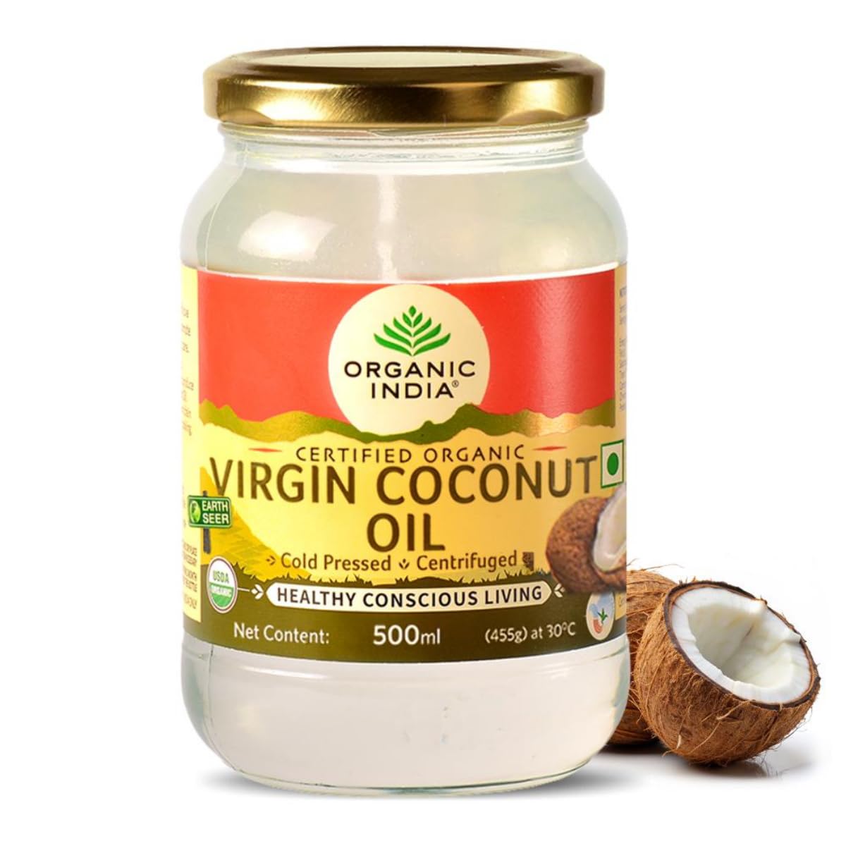 Organic India Virgin Coconut Oil Cold Pressed 500 ml Multipurpose Cooking Oil For Everyday Use For Daily Cooking Needs
Organic India Virgin Coconut Oil Cold Pressed 500 ml Multipurpose Cooking Oil For Everyday Use For Daily Cooking Needs