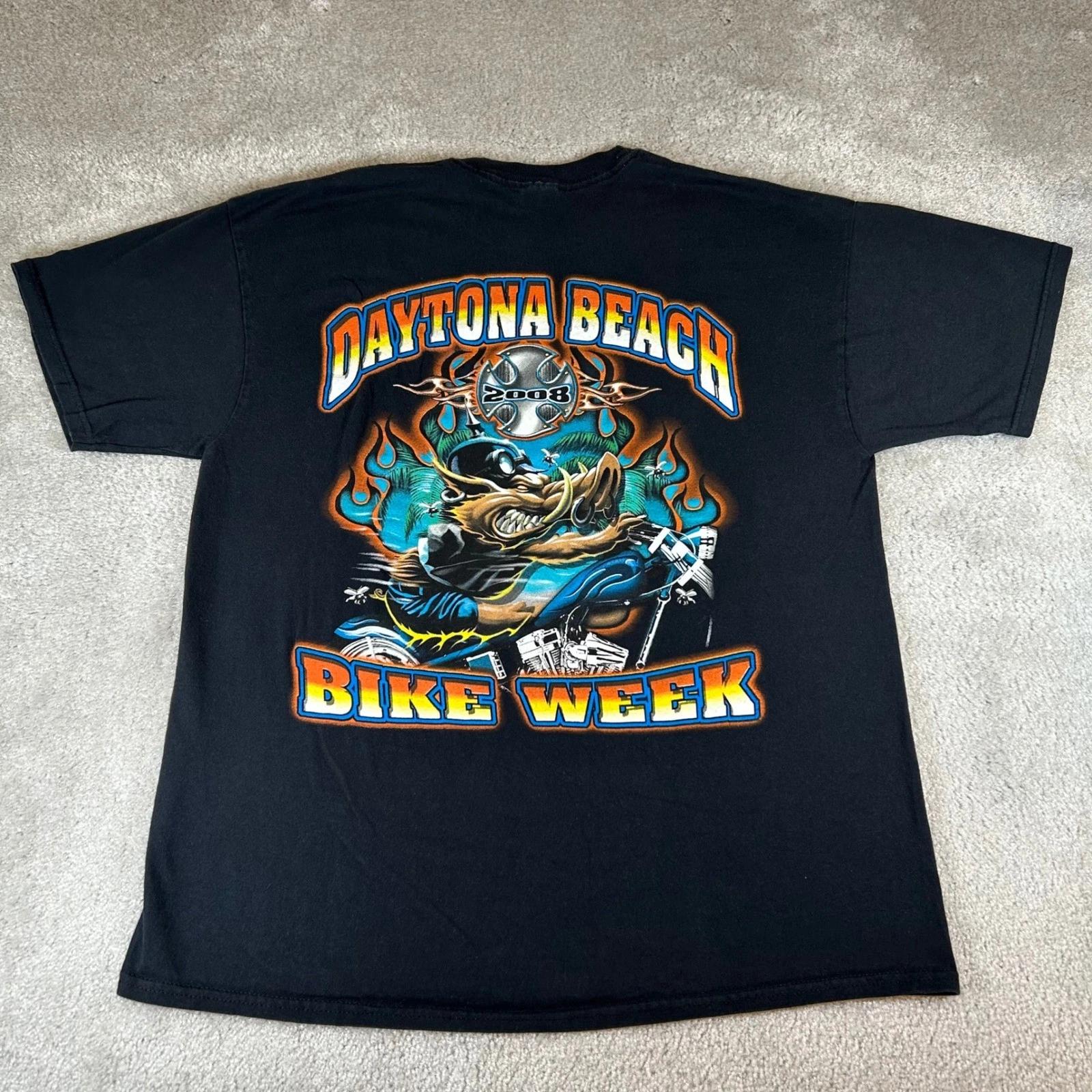 Vintage Y2K T-shirt Men s XL Black Daytona Beach Bike Week 2008 Graphic Tee USA 2XL
Vintage Y2K T-shirt Men s XL Black Daytona Beach Bike Week 2008 Graphic Tee USA 2XL