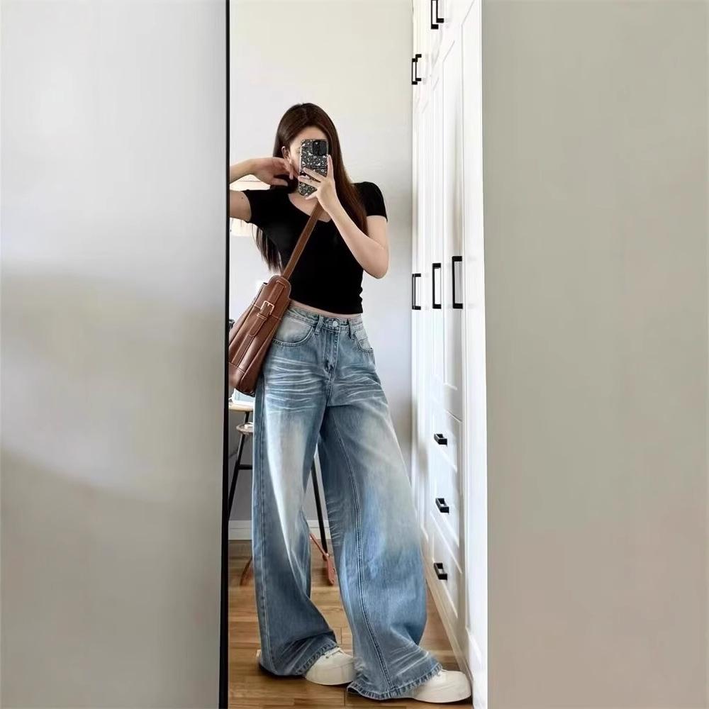 2025 Spring Women s Retro Wide-Leg Washed Blue Jeans - Loose Fit, Slimming, Drapey, Floor-Length 3XL: 155-165CM (Weight 75-82kg)
2025 Spring Women s Retro Wide-Leg Washed Blue Jeans - Loose Fit, Slimming, Drapey, Floor-Length 3XL: 155-165CM (Weight 75-82kg)
