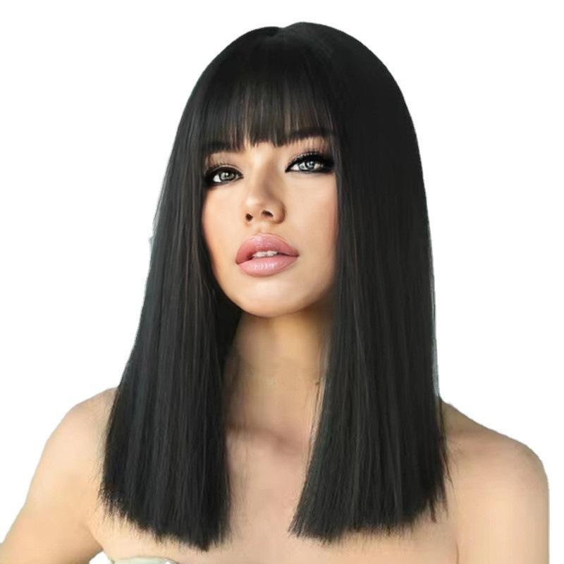 Synthetic Natural Black Straight Wigs for Women Short Haircuts Bob Wig with Bangs Daily Party Use Casual Wig for Mother 14inches чорний
Synthetic Natural Black Straight Wigs for Women Short Haircuts Bob Wig with Bangs Daily Party Use Casual Wig for Mother 14inches чорний