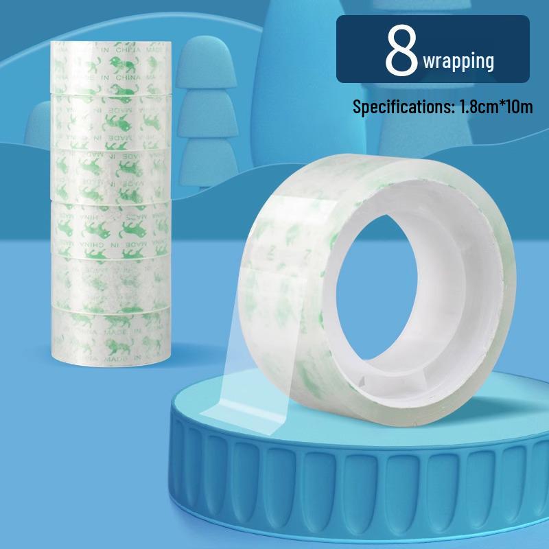 Прозрачная клейкая лента высокой вязкости, узкий ролик 12 мм для студентов и детей