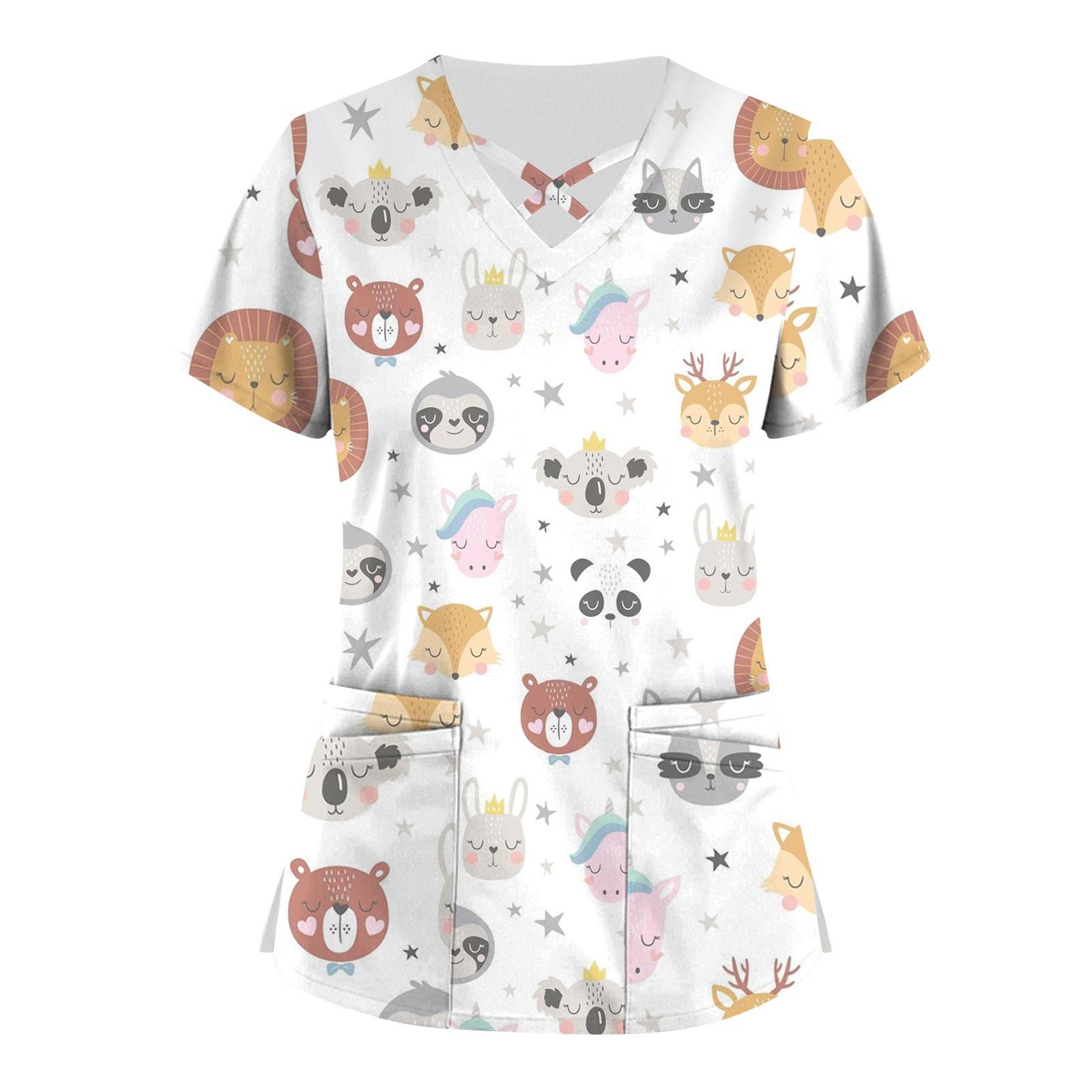 Dogs And Cats Print Scrub Tops Women Vet Nurse Uniform Cotton Short Sleeve Blouse Pet Groming Veterinaria Working Clothes Top S
Dogs And Cats Print Scrub Tops Women Vet Nurse Uniform Cotton Short Sleeve Blouse Pet Groming Veterinaria Working Clothes Top S