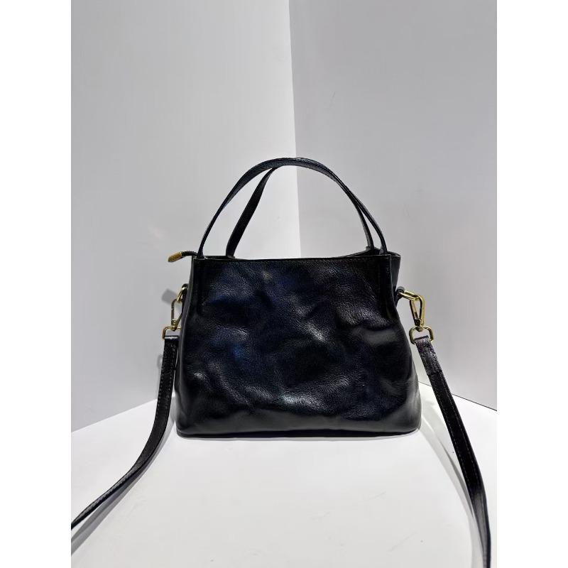 Сумка через плечо, верхний слой из коровьей кожи растительного дубления, винтажная женская сумка из натуральной кожи с вместительной сумкой-тоут чёрный