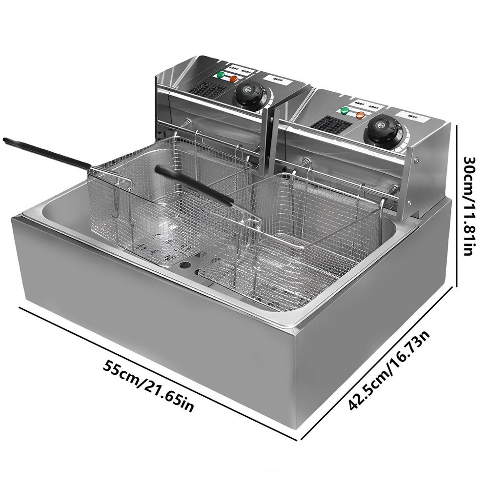 Deep Fryer Pot Electric 110V Commercial Double Stainless Steel Chicken Wings Fryers with Baskets and Temperature Control Kitchen серебряный
Deep Fryer Pot Electric 110V Commercial Double Stainless Steel Chicken Wings Fryers with Baskets and Temperature Control Kitchen серебряный