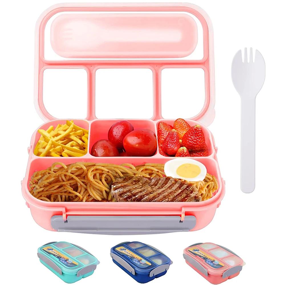 Bento Box Lunch Box Adult LunchBox Контейнеры для малышей и детей Взрослые 1000 мл 4 отделения Вилка Герметичная микроволновая печь Посудомоечная машина 1000ml
