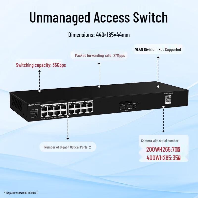 Ruijie Unmanaged Fiber Uplink Switch
Ruijie Unmanaged Fiber Uplink Switch