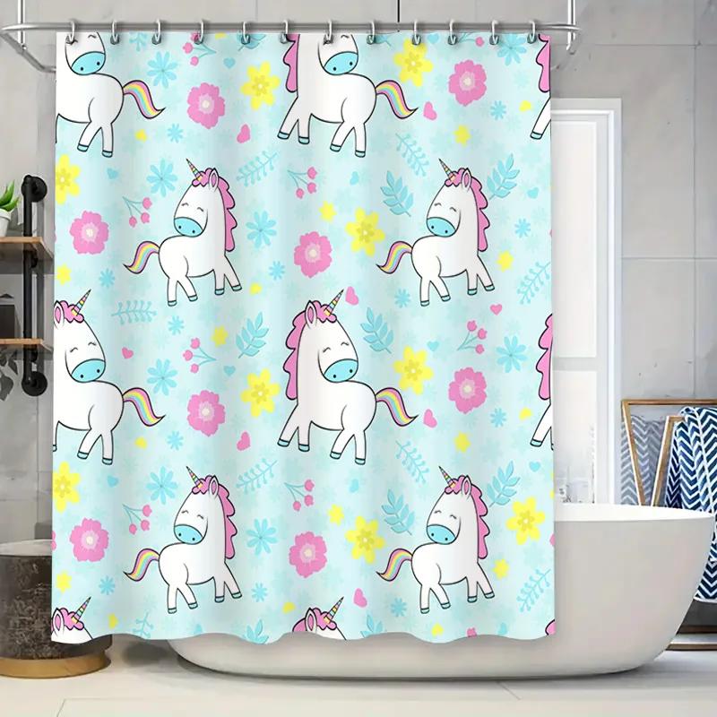 Cute Unicorn Pattern Shower Curtain Pink Rainbow Design For Bathroom Decor, Waterproof Home Decoration Set With Rod Rings (Blue) W60H190(CM)-1 Pcs
Cute Unicorn Pattern Shower Curtain Pink Rainbow Design For Bathroom Decor, Waterproof Home Decoration Set With Rod Rings (Blue) W60H190(CM)-1 Pcs