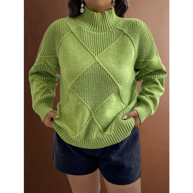 Personalized turtleneck sweater women s loose rhombus lazy wind knitted sweater autumn and winter long-sleeved outer bottoming shirt S зелёный
Personalized turtleneck sweater women s loose rhombus lazy wind knitted sweater autumn and winter long-sleeved outer bottoming shirt S зелёный