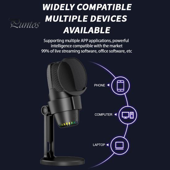 Игровой USB-микрофон с динамическими световыми эффектами RGB, шумоподавлением, управлением одним касанием, микрофоном для ноутбука с регулируемой подставкой белый
Игровой USB-микрофон с динамическими световыми эффектами RGB, шумоподавлением, управлением одним касанием, микрофоном для ноутбука с регулируемой подставкой белый