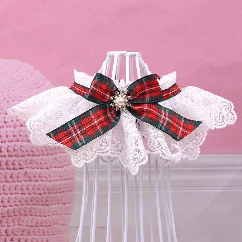 Dog scarf pet lace saliva towel cat christmas element plaid bow christmas L
Dog scarf pet lace saliva towel cat christmas element plaid bow christmas L