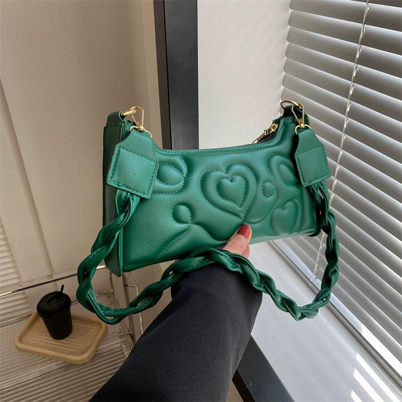 Women s Minimalist Baguette Underarm Bag, Quilted Solid Color Shoulder Clutch with Twist Strap, Elegant Zipper Handbag темно-зелений колір
Women s Minimalist Baguette Underarm Bag, Quilted Solid Color Shoulder Clutch with Twist Strap, Elegant Zipper Handbag темно-зелений колір