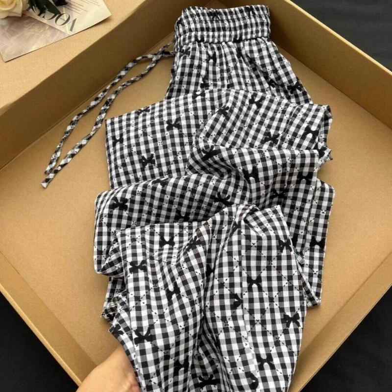 Butterfly Knot Decorative Plaid Women s Pant Korean Loose Comfortable Drawstring Wide Leg Pants Autumn Versatile Fashionable Women s Jeans S recommends 80-45kg
Butterfly Knot Decorative Plaid Women s Pant Korean Loose Comfortable Drawstring Wide Leg Pants Autumn Versatile Fashionable Women s Jeans S recommends 80-45kg