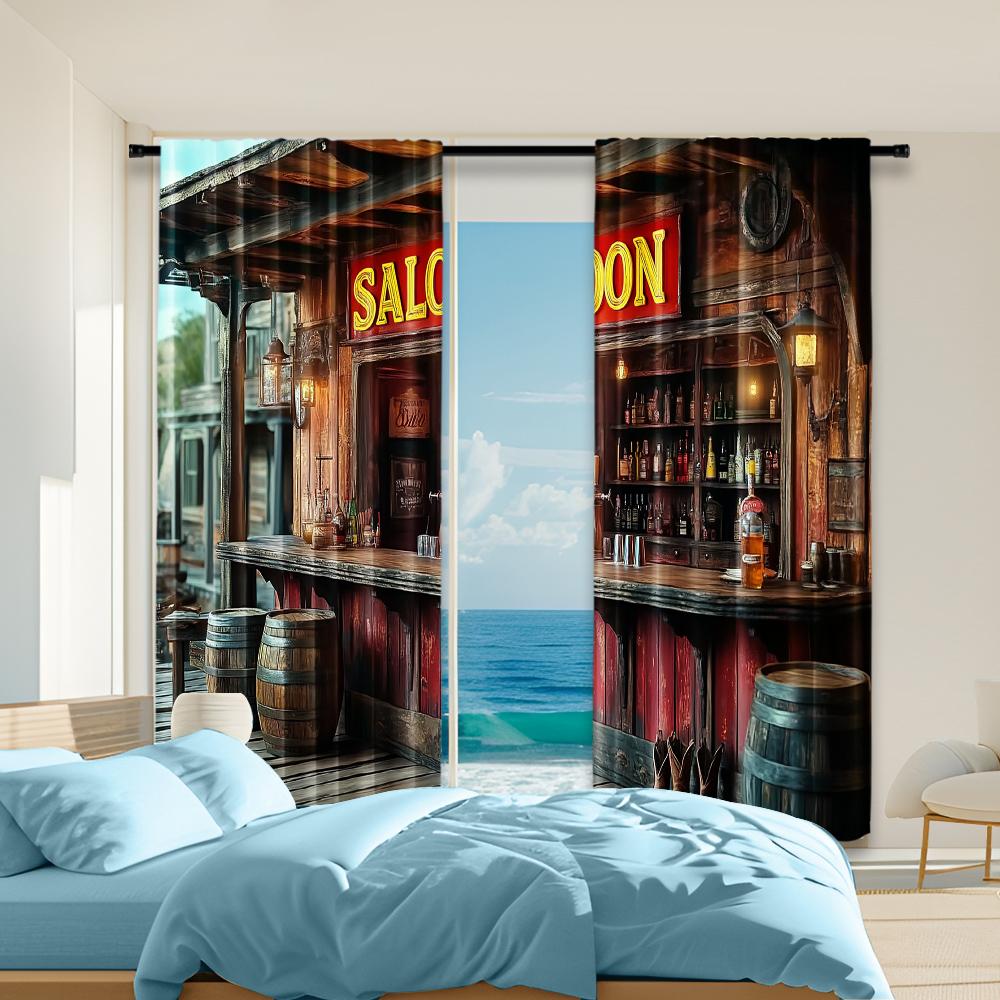 Versatile Polyester Transparent Curtains Home Decoration Western Saloon Use Bedrooms Living Rooms Curtain Set Of 2 Vintage Made Washable Sitting Room W100*H70(CM)-Rod Pocket&1PCS
Versatile Polyester Transparent Curtains Home Decoration Western Saloon Use Bedrooms Living Rooms Curtain Set Of 2 Vintage Made Washable Sitting Room W100*H70(CM)-Rod Pocket&1PCS