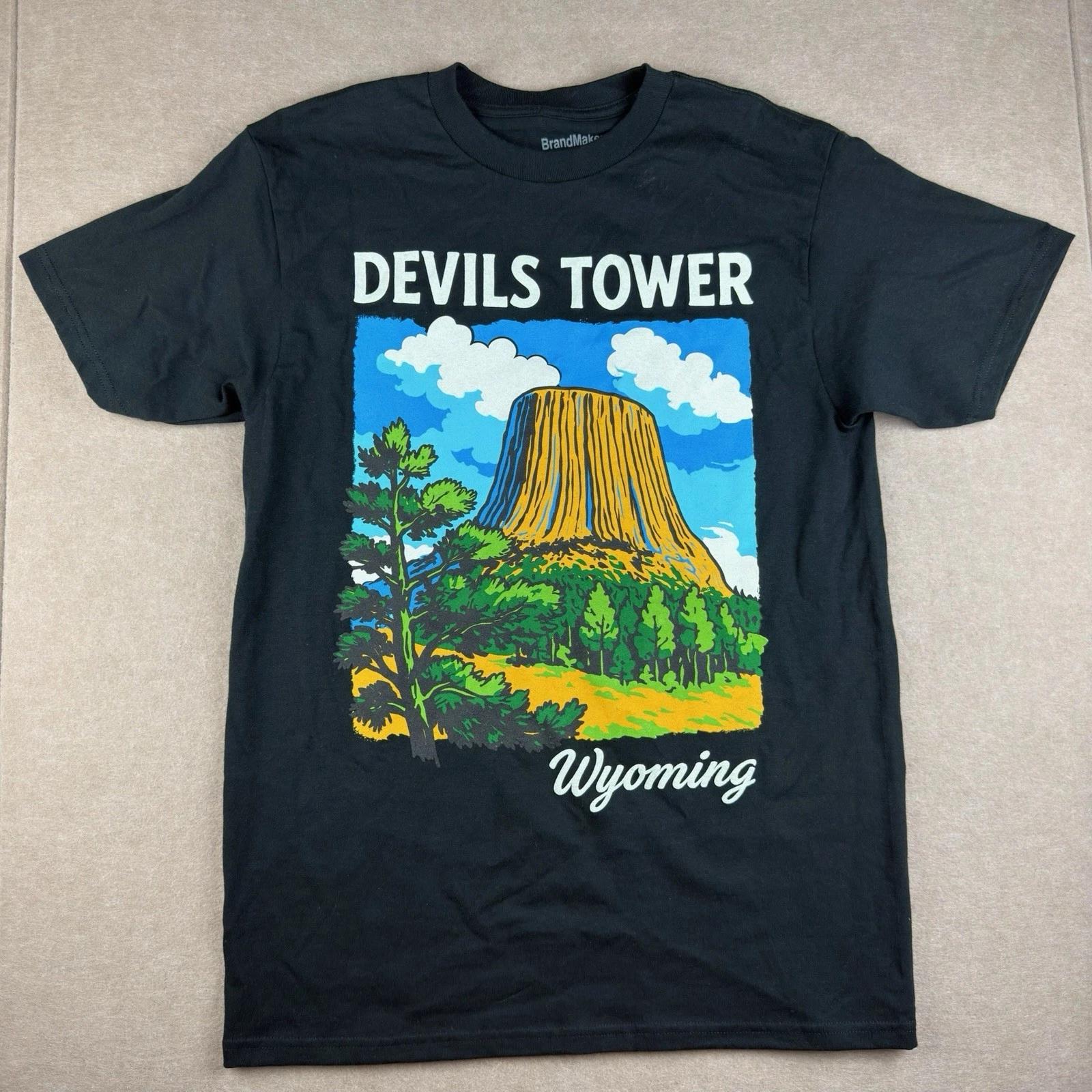 BrandMakers Shirt Men M Black Devils Tower Wyoming State Natures Graphic Tee S
BrandMakers Shirt Men M Black Devils Tower Wyoming State Natures Graphic Tee S