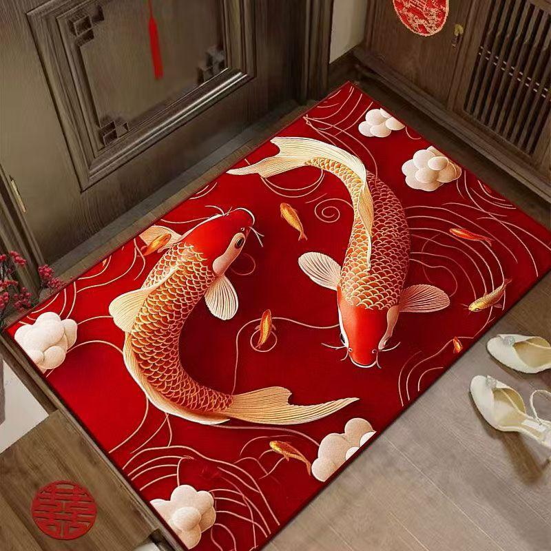 VIKAMA New Chinese New Year Good Luck Koi Family Entrance Door Door Mat Non-Slip, Dirt Resistant Easy To Care Carpet Home Decor 40x60cm
VIKAMA New Chinese New Year Good Luck Koi Family Entrance Door Door Mat Non-Slip, Dirt Resistant Easy To Care Carpet Home Decor 40x60cm