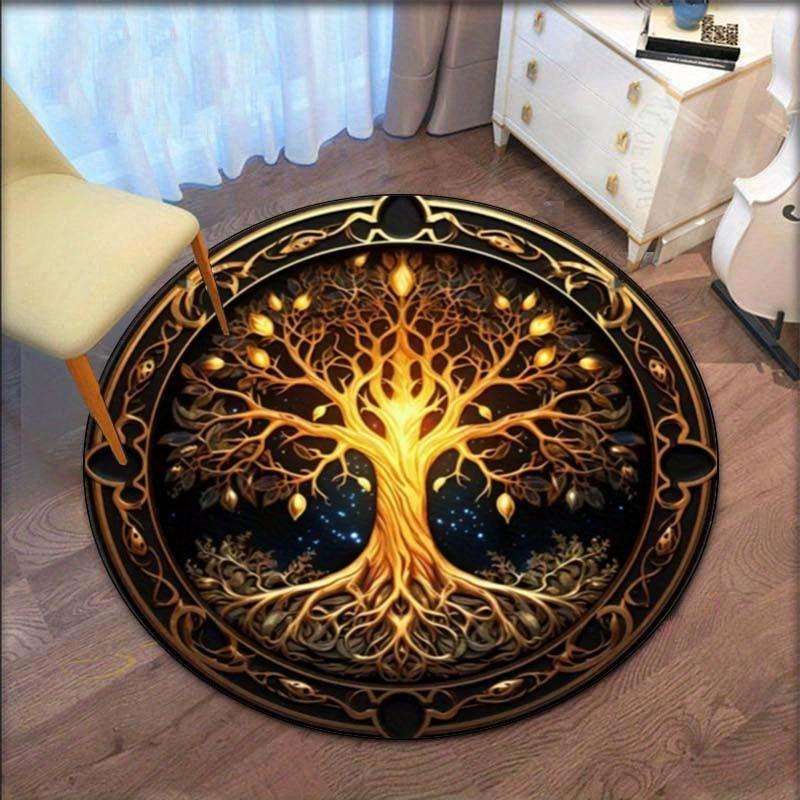 Golden Tree of Life Round Rug Cosmic Mandala Nature Spiritual Home Decor Black Gold Area Rug Living Room Floor Mat 60cmx60cm
Golden Tree of Life Round Rug Cosmic Mandala Nature Spiritual Home Decor Black Gold Area Rug Living Room Floor Mat 60cmx60cm