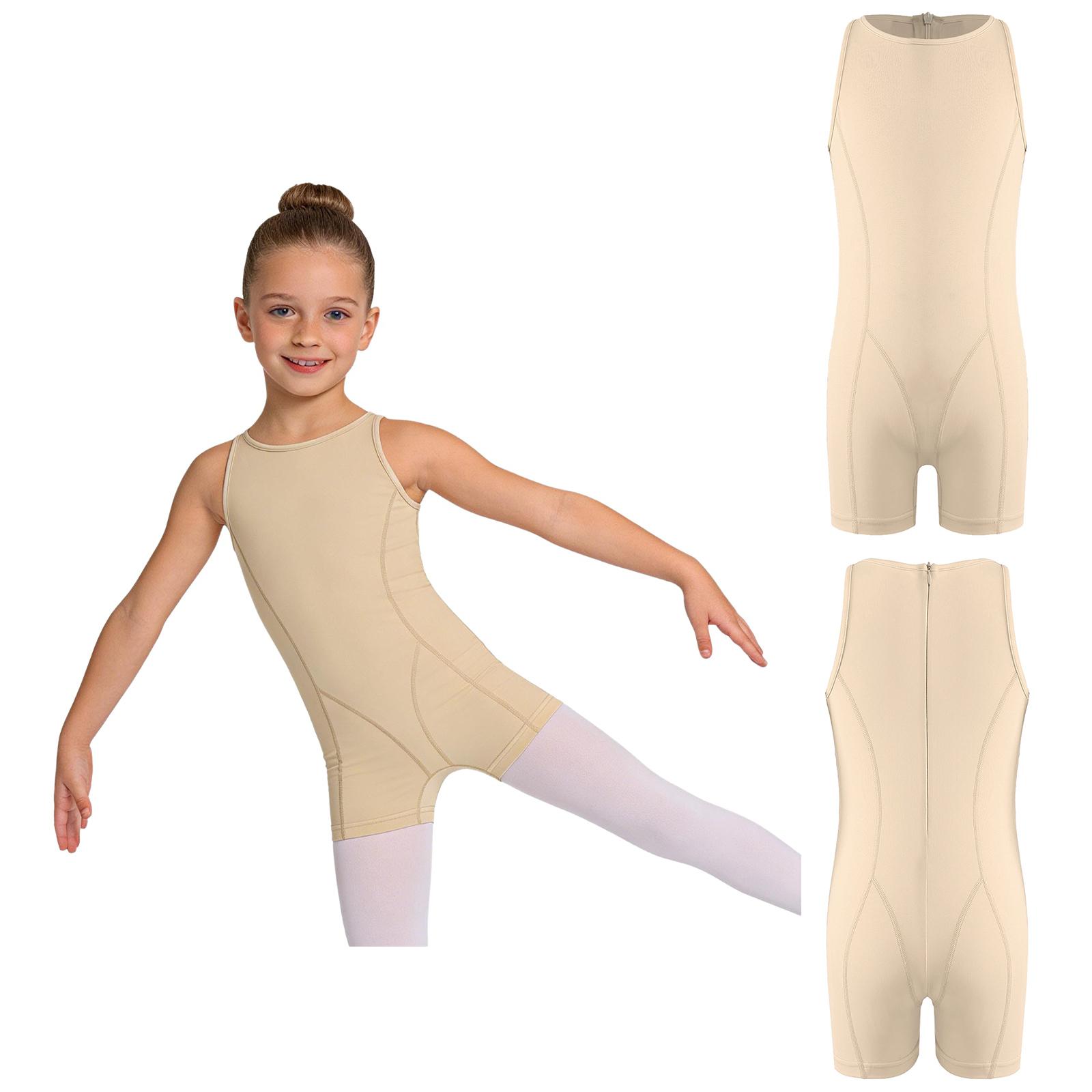 Girls Round Neck Sleeveless Jumpsuit Back Invisible Zipper Thigh Length Bodysuit for Gymnastics Dance Rehearsal 5-6 Years тілесний
Girls Round Neck Sleeveless Jumpsuit Back Invisible Zipper Thigh Length Bodysuit for Gymnastics Dance Rehearsal 5-6 Years тілесний