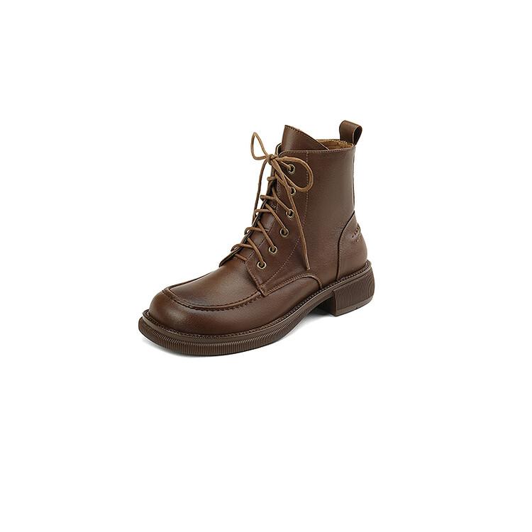 Fashion NEW Fall Shoes Women Split Leather Boots Round Toe Chunky Heel Women Shoes Winter Solid Lace-up Ankle Boots Western Boots Women 34
Fashion NEW Fall Shoes Women Split Leather Boots Round Toe Chunky Heel Women Shoes Winter Solid Lace-up Ankle Boots Western Boots Women 34