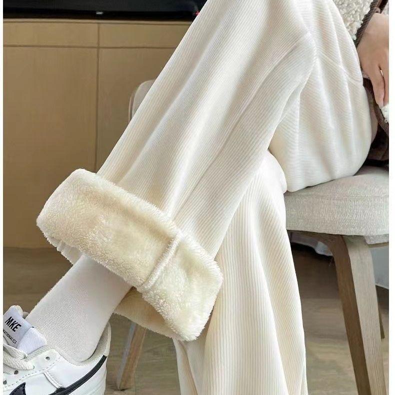 Wide-Leg Corduroy Fleece-Lined Pants: Warm, Thick, High-Waist, Straight-Leg Casuals for Women, Girls & Boys - Perfect for Autumn & Winter. 2XL 135-165 jin
Wide-Leg Corduroy Fleece-Lined Pants: Warm, Thick, High-Waist, Straight-Leg Casuals for Women, Girls & Boys - Perfect for Autumn & Winter. 2XL 135-165 jin