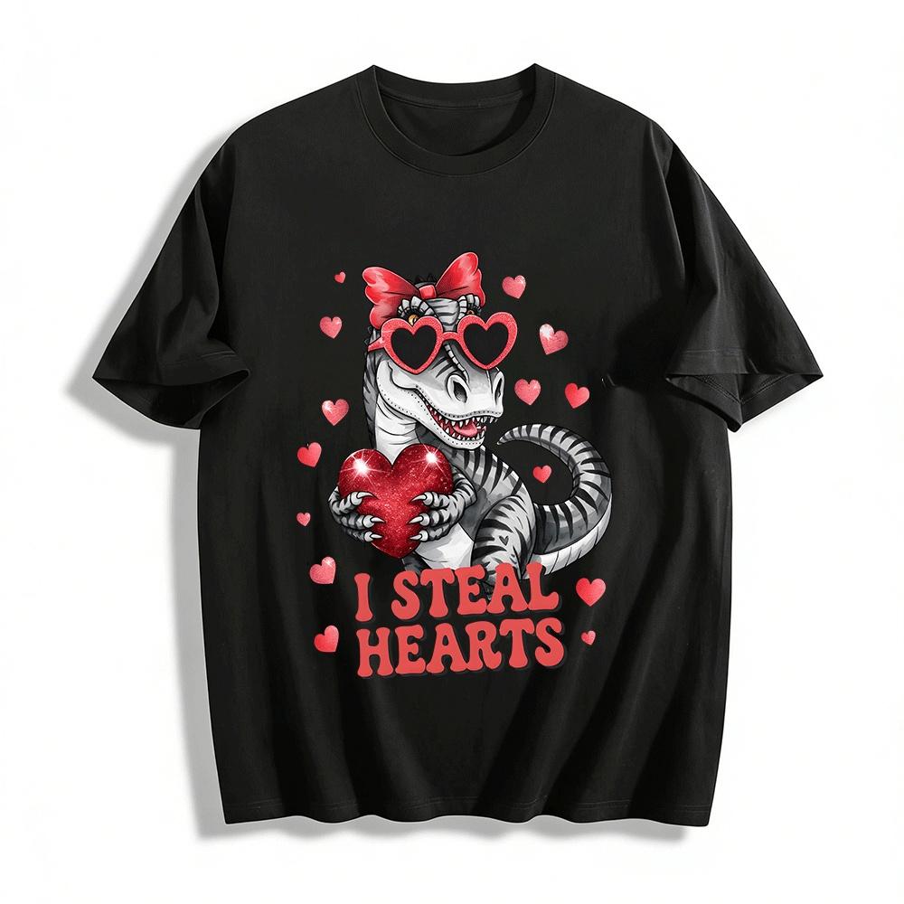 I Steal Hearts Valentine s Day T-Rex Dinosaur Graphic Tee Pure cotton T-shirt XXS
I Steal Hearts Valentine s Day T-Rex Dinosaur Graphic Tee Pure cotton T-shirt XXS