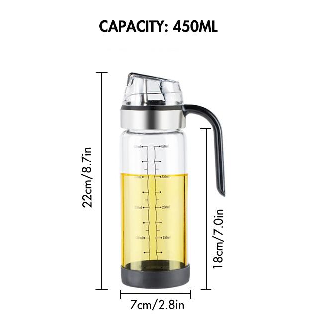 450/550ML Olive Oil Dispenser Bottle with Rubber Base - Glass Oil & Vinegar Cruet with No-drip Pourers, Easy Refill and Cleaning
450/550ML Olive Oil Dispenser Bottle with Rubber Base - Glass Oil & Vinegar Cruet with No-drip Pourers, Easy Refill and Cleaning