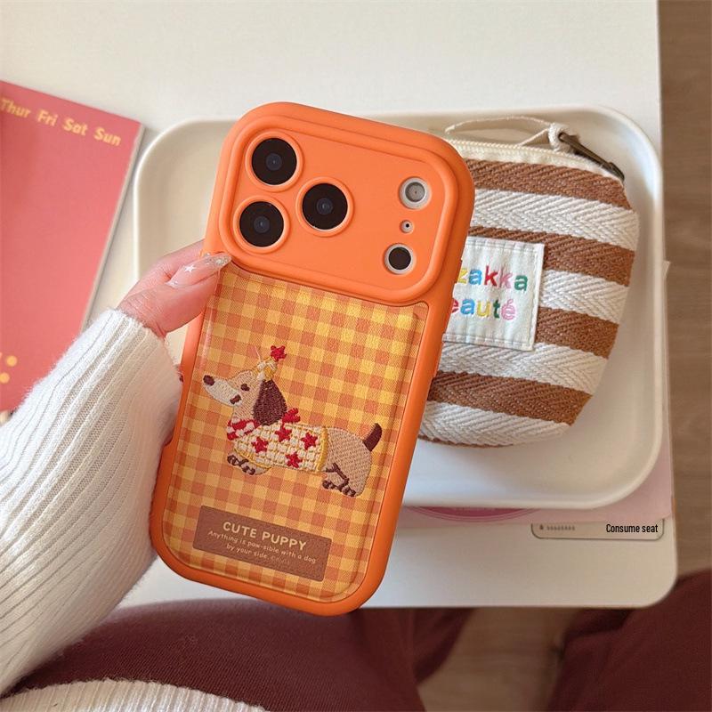 Orange Plaid Star Embroidered Puppy Phone Case for iPhone 17, 16 Pro Max, 15, 14 iPhone 17 Pro
Orange Plaid Star Embroidered Puppy Phone Case for iPhone 17, 16 Pro Max, 15, 14 iPhone 17 Pro