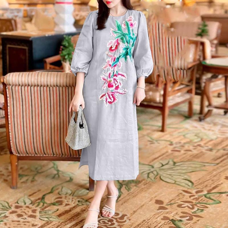 ZANZEA Женское повседневное платье с круглым вырезом и рукавом 3/4, свободного кроя, с принтом S
ZANZEA Женское повседневное платье с круглым вырезом и рукавом 3/4, свободного кроя, с принтом S