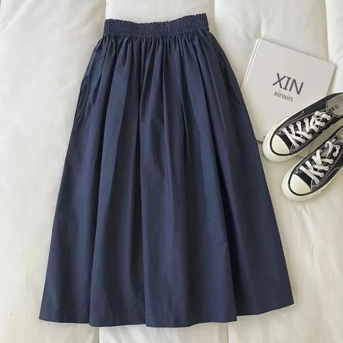 Women s Summer Solid-Color Korean-Style Workwear Skirt: Simple, Casual, High-Waisted A-Line Skirt XXS темно-синього кольору
Women s Summer Solid-Color Korean-Style Workwear Skirt: Simple, Casual, High-Waisted A-Line Skirt XXS темно-синього кольору