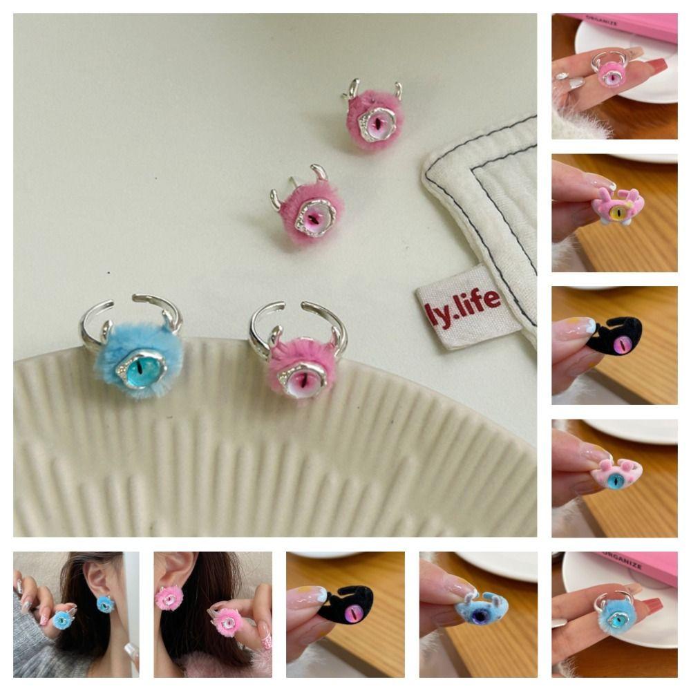 Pile Coating Demon Eye Ear Studs Soft Adjustable Flocking Ring Fashion Eyes Finger Ring Overlay
Pile Coating Demon Eye Ear Studs Soft Adjustable Flocking Ring Fashion Eyes Finger Ring Overlay