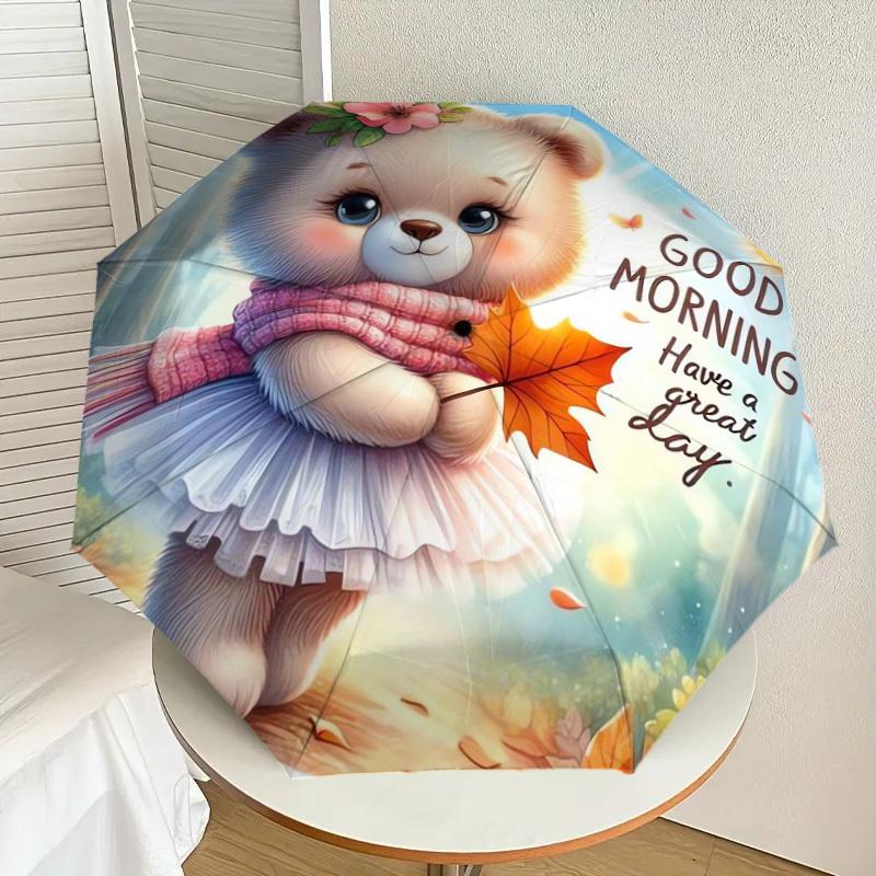 1pc Good Morning Cute Bear Fall Leaf Umbrella with Plastic Handle,Suitable for All Seasons Home Travel Outdoor UmbrellaDD286
1pc Good Morning Cute Bear Fall Leaf Umbrella with Plastic Handle,Suitable for All Seasons Home Travel Outdoor UmbrellaDD286