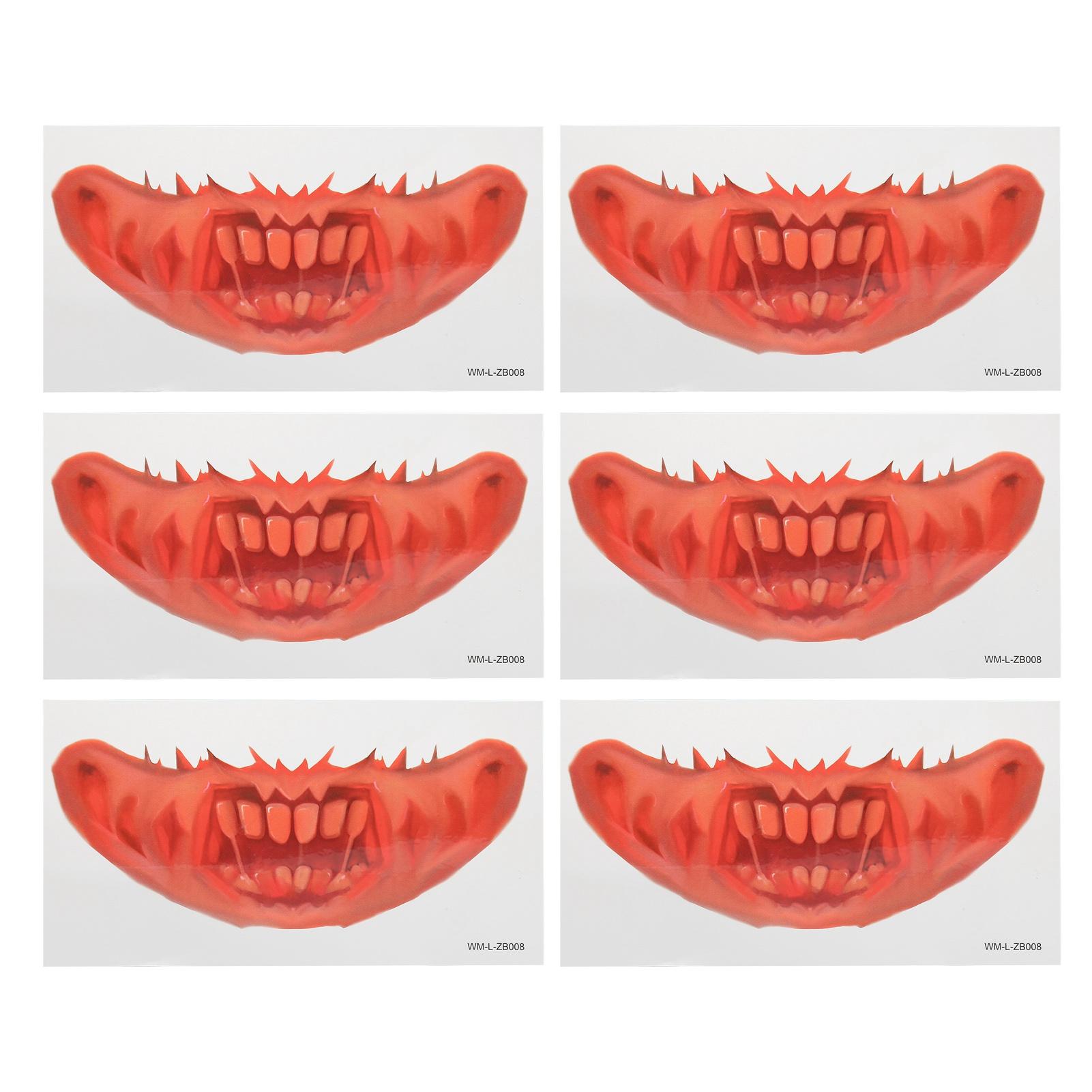 6 листов наклейки для татуировки на Хэллоуин ужасный рот водонепроницаемый шрам струп долговечная шутка временная татуировка Type2
6 листов наклейки для татуировки на Хэллоуин ужасный рот водонепроницаемый шрам струп долговечная шутка временная татуировка Type2