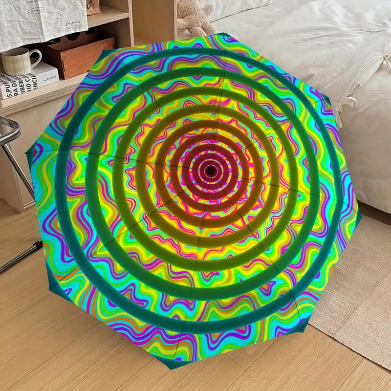 1pc Psychedelic Pattern Fashionable Automatic Opening/Closing Folding Umbrella with 8 Iron Bones, Plastic Handle yy251015003
1pc Psychedelic Pattern Fashionable Automatic Opening/Closing Folding Umbrella with 8 Iron Bones, Plastic Handle yy251015003