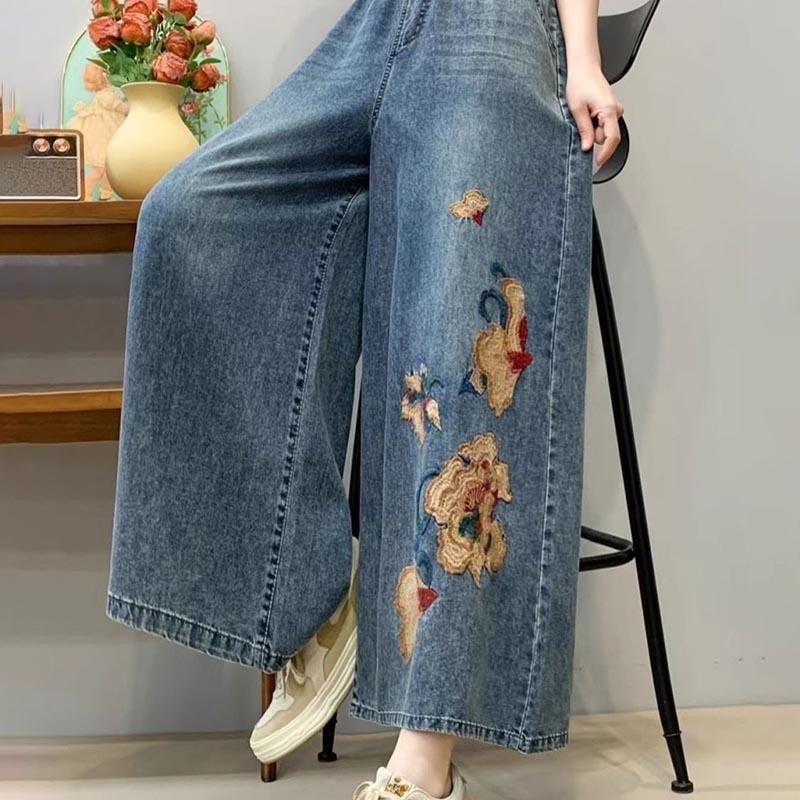 Pants Summer Cotton Women Plus Size Loose Jean Pants Versatile Casual High-waisted Wide-leg Denim Pants M синий
Pants Summer Cotton Women Plus Size Loose Jean Pants Versatile Casual High-waisted Wide-leg Denim Pants M синий