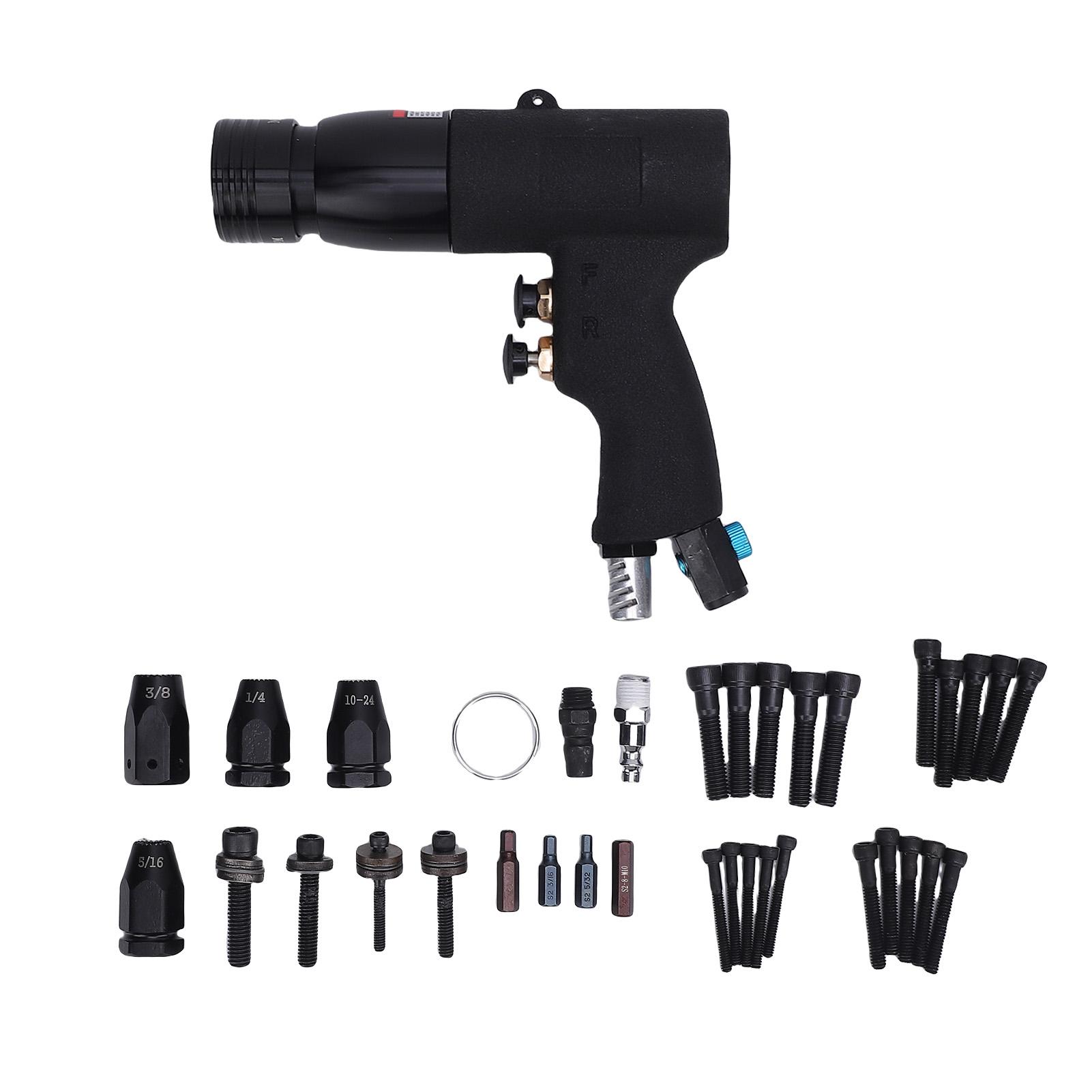 Pneumatic Rivet Nut Gun 400RPM Air Rivet Nut Gun Kit with 1/4in 5/16in 3/8in 10/24in Head for M8 to
Pneumatic Rivet Nut Gun 400RPM Air Rivet Nut Gun Kit with 1/4in 5/16in 3/8in 10/24in Head for M8 to
