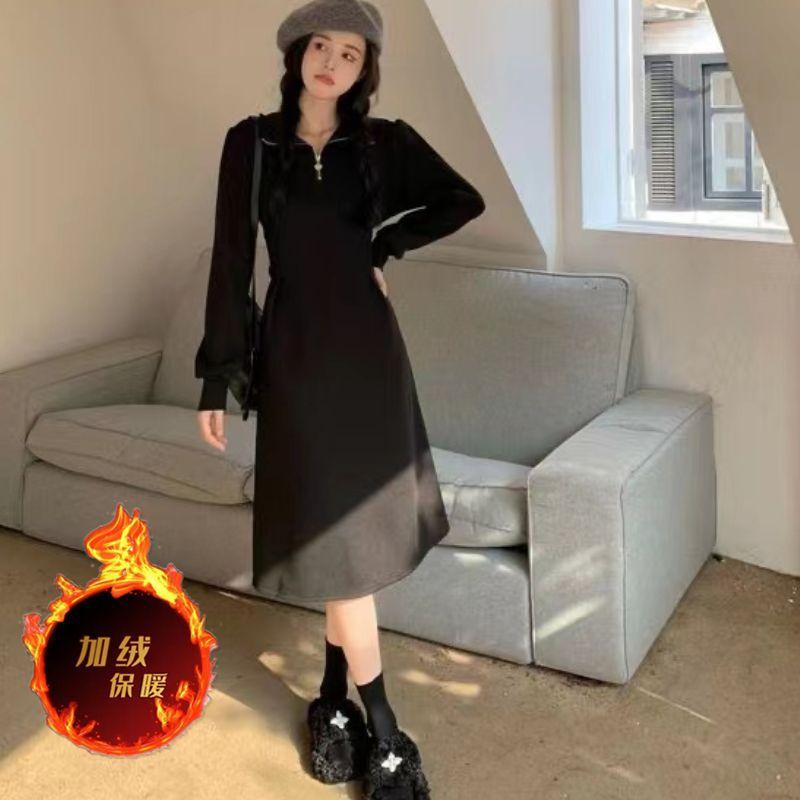 French new velvet heart neckline zipper premium gentle style versatile and thin inner long-sleeved dress autumn and winter wear 3XL чорний
French new velvet heart neckline zipper premium gentle style versatile and thin inner long-sleeved dress autumn and winter wear 3XL чорний