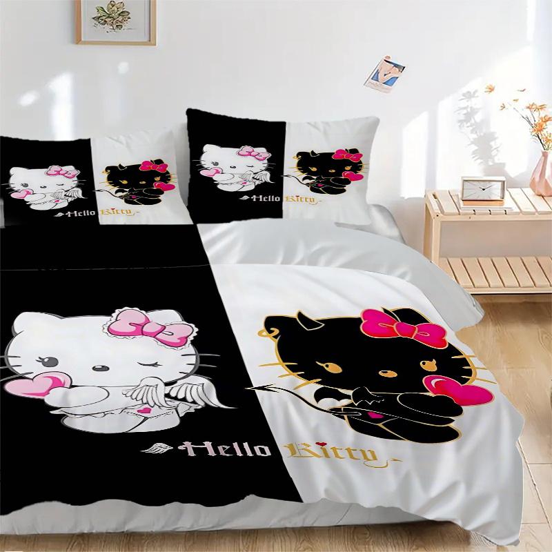 3pcs Hello Kitty Angel & Devil Quilt Cover Set (1 Quilt Cover + 2 Pillowcases Without Pillow Core), High-Definition Printing for Home and Dormito 135x200cm
3pcs Hello Kitty Angel & Devil Quilt Cover Set (1 Quilt Cover + 2 Pillowcases Without Pillow Core), High-Definition Printing for Home and Dormito 135x200cm