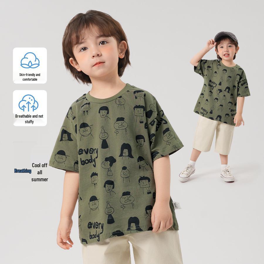 Boys Pure Cotton Short-Sleeve T-Shirt - Casual Summer Style for Toddlers and Kids (Ages 1-3) 90 cm
Boys Pure Cotton Short-Sleeve T-Shirt - Casual Summer Style for Toddlers and Kids (Ages 1-3) 90 cm