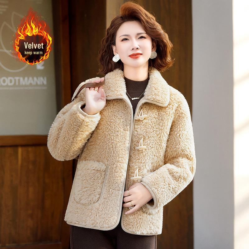 Mom s Winter Velvet Lambswool Coat: Women s Lapel Leather-Fur Short Plush Jacket for Middle-Aged Women XXL бежевий
Mom s Winter Velvet Lambswool Coat: Women s Lapel Leather-Fur Short Plush Jacket for Middle-Aged Women XXL бежевий