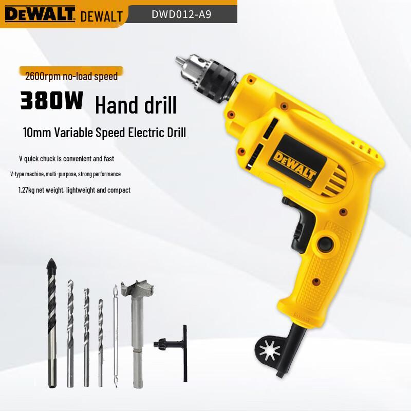 DeWalt DWD012-A9 380W Variable Speed Electric Drill CN plug (adapter included)
DeWalt DWD012-A9 380W Variable Speed Electric Drill CN plug (adapter included)