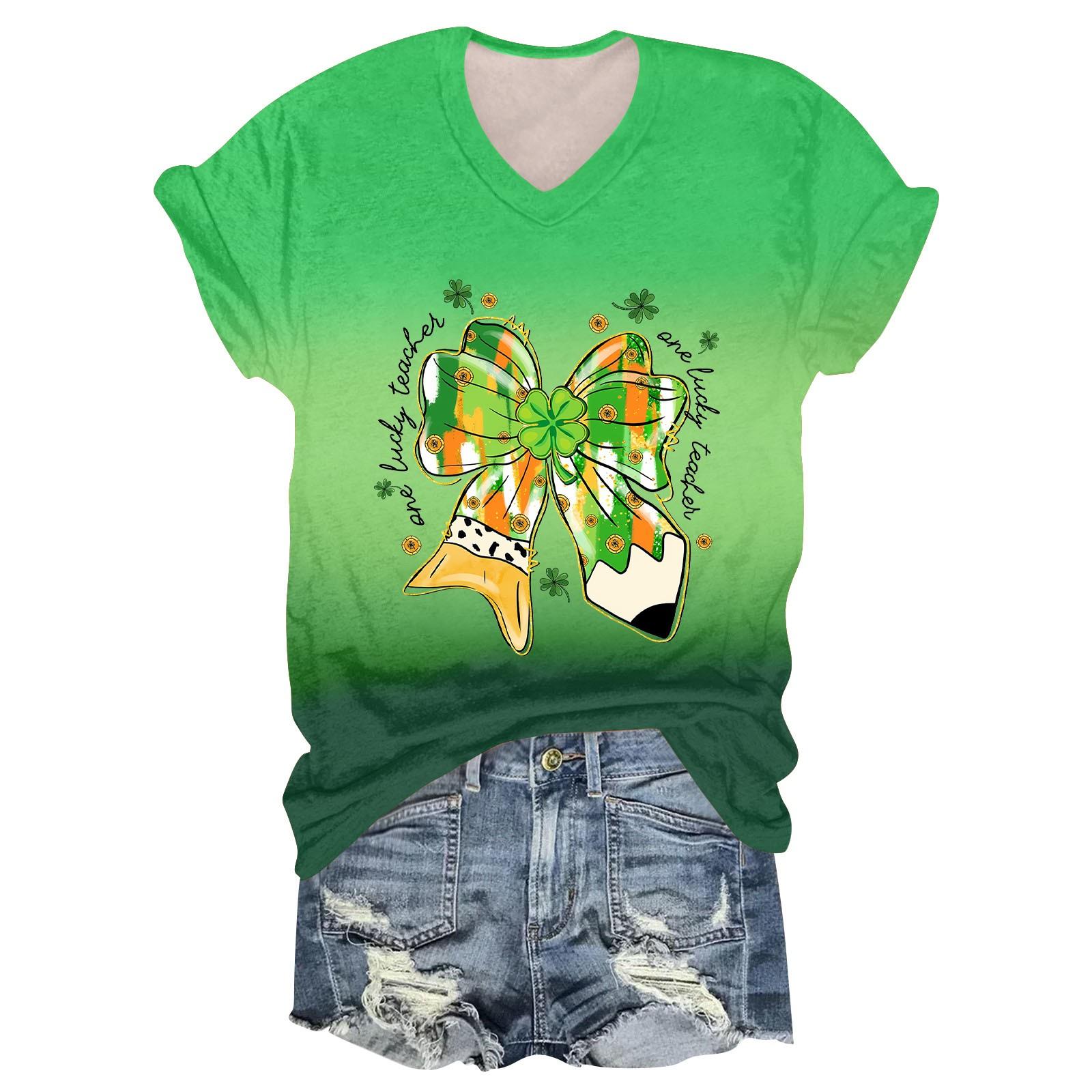 Жіноча мода Студентський принт до Дня Святого Патрика Футболка з V-подібним вирізом та коротким рукавом Топ XXXXXL жовтий
Жіноча мода Студентський принт до Дня Святого Патрика Футболка з V-подібним вирізом та коротким рукавом Топ XXXXXL жовтий