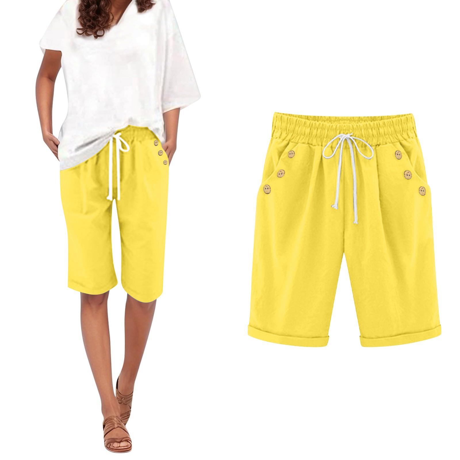 Женские модные летние однотонные тонкие свободные повседневные брюки Five Points XL жёлтый
Женские модные летние однотонные тонкие свободные повседневные брюки Five Points XL жёлтый