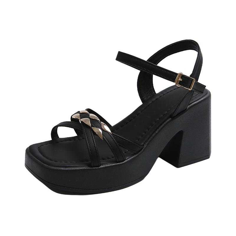 Fashion Square Heel Sandals Summer New Round Head Metal Buckle Cross Thin Belt Waterproof Platform Anti-slip Wear-resistant High Heels 35
Fashion Square Heel Sandals Summer New Round Head Metal Buckle Cross Thin Belt Waterproof Platform Anti-slip Wear-resistant High Heels 35