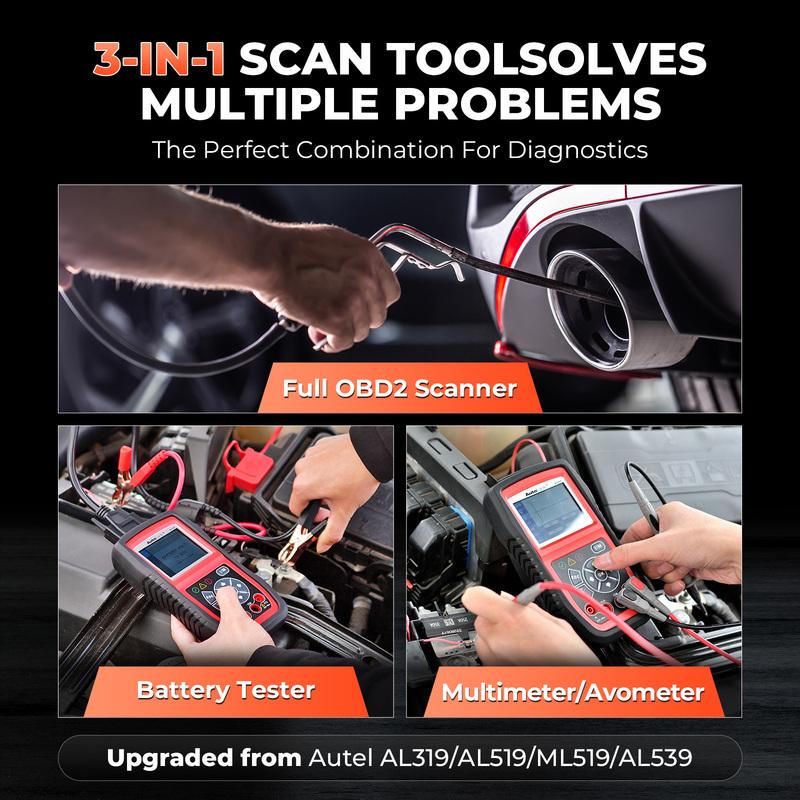 Autel AL539B OBD2 Scanner 3-in-1 Code Reader Battery Tester Avometer for 12 Volts Batteries Full OBDII Diagnosis Charging System
Autel AL539B OBD2 Scanner 3-in-1 Code Reader Battery Tester Avometer for 12 Volts Batteries Full OBDII Diagnosis Charging System
