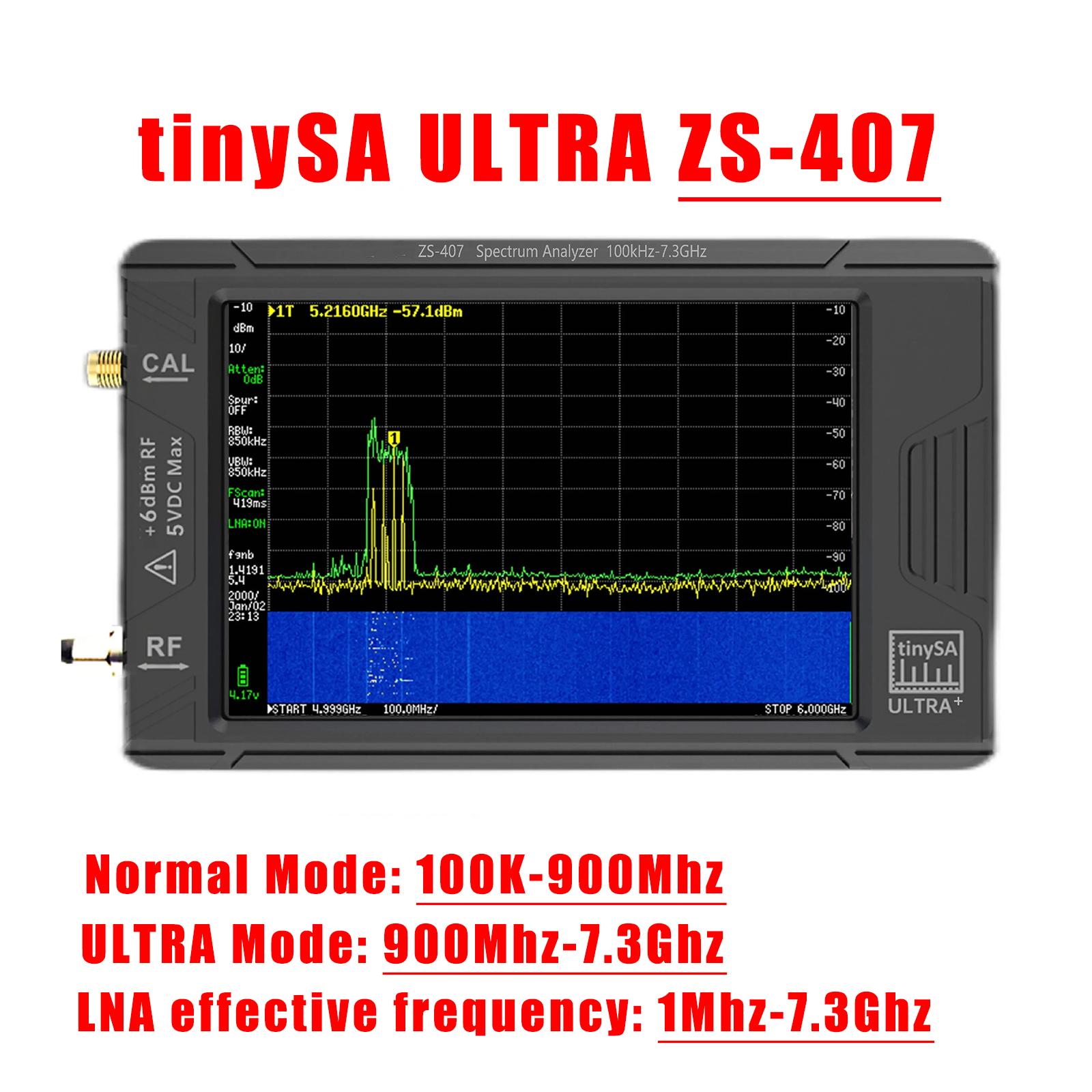 Latest TinySA Ultra+ ZS407 7.3GHz Spectrum Analyzer HW V0.5.4 100kHz-7.3GHz Tiny Frequency Analyzer 2-in-1 RF Signal Generator
Latest TinySA Ultra+ ZS407 7.3GHz Spectrum Analyzer HW V0.5.4 100kHz-7.3GHz Tiny Frequency Analyzer 2-in-1 RF Signal Generator