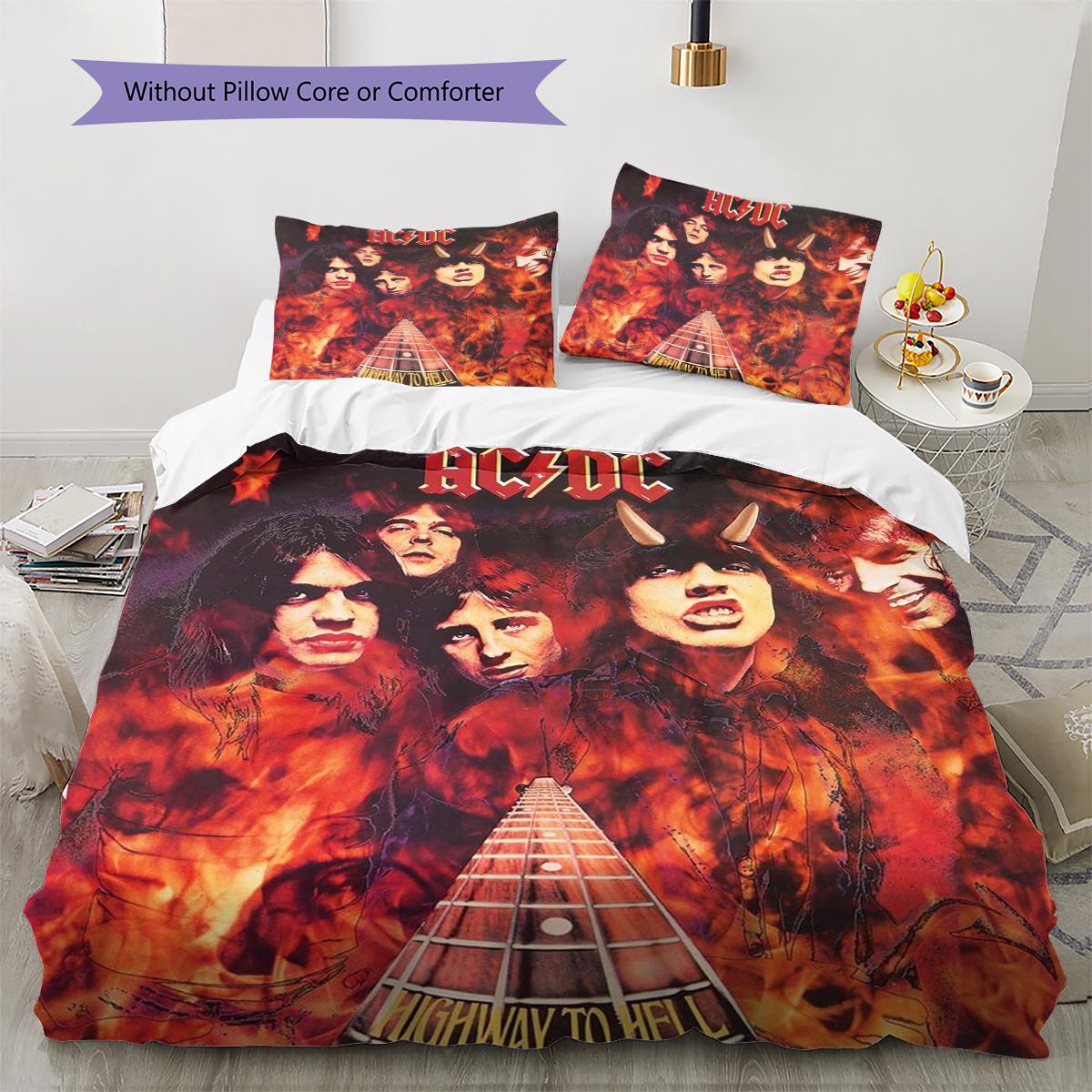Ac-dc Band Pattern Bedding Quilt Set Quilt Cover Pillowcase Home Decoration Gift (1 * duvet cover + 2 * pillowcase, without core) 135x200cm
Ac-dc Band Pattern Bedding Quilt Set Quilt Cover Pillowcase Home Decoration Gift (1 * duvet cover + 2 * pillowcase, without core) 135x200cm