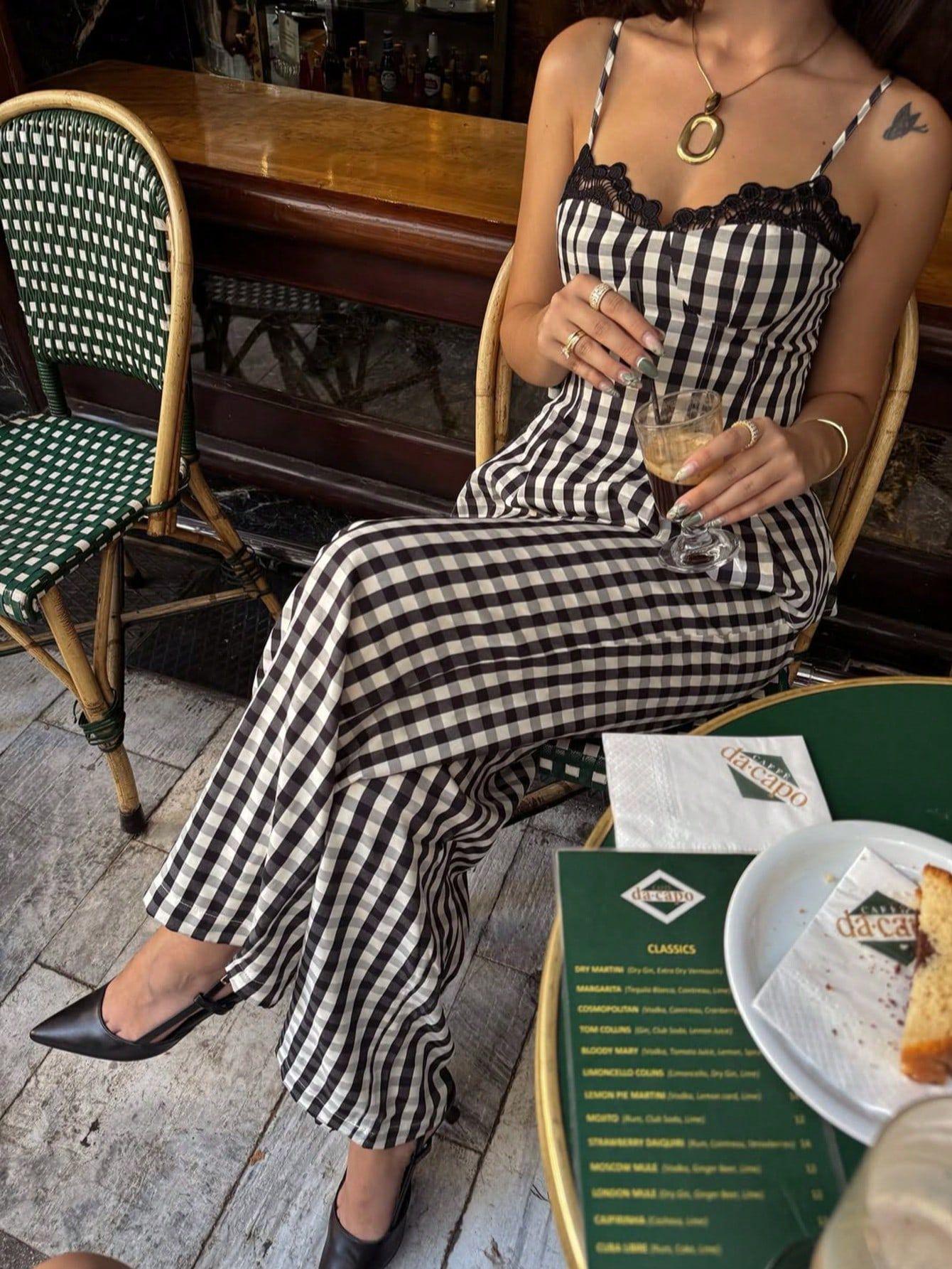 Strappy Lace Patchwork Plaid Long Pants Two-Piece Set - 2025 Trend Extra Small
Strappy Lace Patchwork Plaid Long Pants Two-Piece Set - 2025 Trend Extra Small
