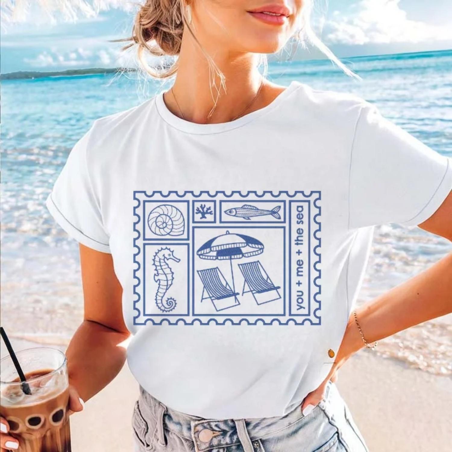 Beach Travel Trend Short Sleeved Women s Casual Top Printed White T-Shirt Fashion Pattern Summer Regular Versatile Popular T-Shi XXXXXL білий
Beach Travel Trend Short Sleeved Women s Casual Top Printed White T-Shirt Fashion Pattern Summer Regular Versatile Popular T-Shi XXXXXL білий